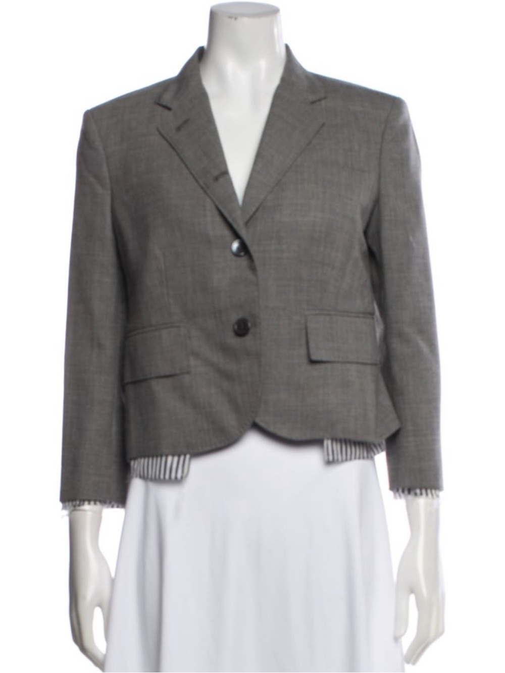 Thom Browne Wool Tweed unique Pattern Blazer grey sz.44